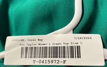 Load image into Gallery viewer, Ann Taylor Womens Green Long Sleeve Collared Front Pockets Blouse Top Size Large

