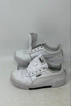 Load image into Gallery viewer, Puma Kids Carina 370678-11 White Black Low Top Sneaker Shoes Size 1C No Laces
