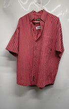 Load image into Gallery viewer, Timberland Mens Red Plaid Cotton Short Sleeve Collared Button-Up Shirt Size M
