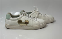 Load image into Gallery viewer, Disney Womens White Gold Leather Lace-Up Mickey Mouse Sneaker Shoes Size 10
