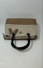Load image into Gallery viewer, Guess Womens Brown Beige Inner Pockets Top Handle Shoulder Satchel Bag
