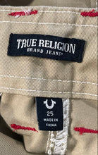 Load image into Gallery viewer, True Religion Womens Khaki Flat Front Pockets Straight Leg Cargo Pants Size 25
