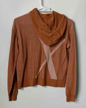 Load image into Gallery viewer, Armani Exchange Womens Orange Cotton Ribbed Long Sleeve Pullover Hoodie Size XS
