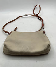 Load image into Gallery viewer, Dooney &amp; Bourke Womens Cream Brown Pebbled Leather Zipper Crossbody Bag

