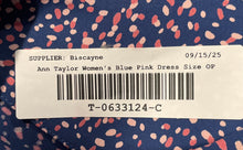 Load image into Gallery viewer, Ann Taylor Womens Blue Pink Dotted Long Sleeve Crew Neck Shift Dress Size 0P
