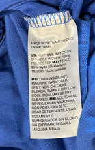 Load image into Gallery viewer, Chico's Womens Blue Short Sleeve Ruffle V-Neck Pullover Blouse Top Size 2
