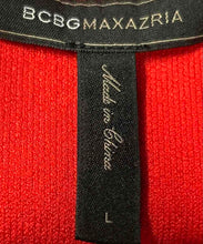 Load image into Gallery viewer, BCBGMaxazria Womens Red Long Sleeve Keyhole Front Mini Dress Size L With Tag
