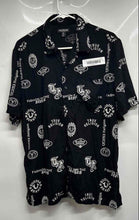 Load image into Gallery viewer, True Religion Mens Black White Printed Short Sleeve Button-Up Shirt Size M
