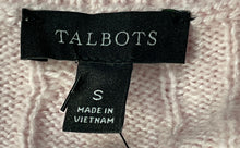 Load image into Gallery viewer, Talbots Womens Pink Long Sleeve Button Cuff Cable-Knit Pullover Sweater Size S
