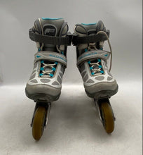 Load image into Gallery viewer, Rollerblade Womens Silver And Blue Adjustable Inline Skates Size 7
