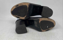 Load image into Gallery viewer, Ma &amp; Lo Womens Black Leather Slip-On Open Toe Block Mule Heels Size EUR 37
