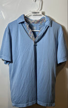 Load image into Gallery viewer, Bugatchi Uomo Mens Blue Short Sleeve Collared Regular Fit Polo Shirt Size Small
