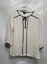 Load image into Gallery viewer, The Limited Womens Off White Black 3/4 Sleeve Round Neck Blouse Top Size MP

