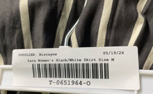 Load image into Gallery viewer, Zara Womens Black White Printed Cotton Regular Fit Midi Flare Skirt Size M
