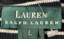 Load image into Gallery viewer, Lauren Ralph Lauren Womens Black Cotton Short Sleeve Striped T-Shirt Size Large
