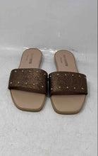 Load image into Gallery viewer, Via Veneto Womens Brown Leather Open Toe Slip-On Slide Sandals Size EU 40
