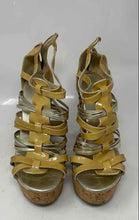 Load image into Gallery viewer, Authentic Jimmy Choo Womens Beige Wedge Platform Sandals Size EUR 38 Stained
