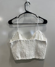 Load image into Gallery viewer, Express Womens White Lace Scalloped Trim Pullover Camisole Blouse Top Size Large
