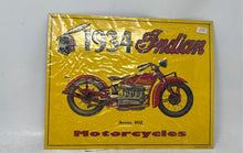 Load image into Gallery viewer, Desperate Sign Co. Yellow 1934 Indian Motorcycle Series 402 Tin Metal Sign
