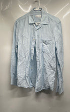 Load image into Gallery viewer, Zara Mens Blue Striped Long Sleeve Regular Fit Button-Up Shirt Size S
