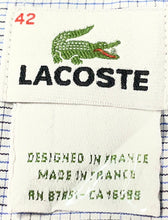 Load image into Gallery viewer, Lacoste Mens Blue Printed Collared Short Sleeve Dress Shirt Size 42

