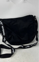 Load image into Gallery viewer, Reebok Womens Black White Logo Tape Adjutable Strap Zip Top Crossbody Bag

