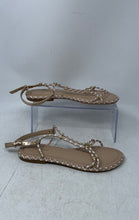 Load image into Gallery viewer, Aldo Womens Qilinna Gold Pink Open Toe Flat Ankle Strap Sandals Size 7

