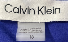Load image into Gallery viewer, Calvin Klein Womens Blue Elastic Waist Sleeveless V-Neck Mini Dress Size 16
