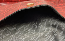 Load image into Gallery viewer, Ellen Tracy Womens Red Croc Embossed Faux Leather Inner Pocket Magnetic Tote Bag
