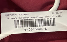 Load image into Gallery viewer, J. Ferrar Mens Burgundy Stretch Long Sleeve Dress Shirt Size 2XL With Tag
