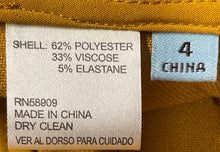 Load image into Gallery viewer, Antonio Melani Womens Mustard Yellow Pleated Front Belted Paperbag Pants Size 4
