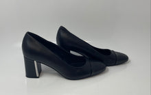 Load image into Gallery viewer, Calvin Klein Womens Umelia Black Leather Slip-On Block Pump Heels Size 6.5M
