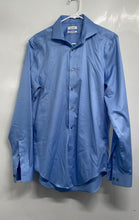 Load image into Gallery viewer, Calvin Klein Mens Blue Infinite Non-Iron Slim Fit Stretch Dress Shirt Size 15
