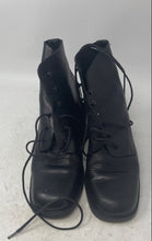 Load image into Gallery viewer, Charles David Womens Black Leather Square Toe Lace-Up Ankle Biker Boots Size 6
