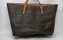 Load image into Gallery viewer, Michael Kors Womens Jet Set Brown And Beige Signature Shoulder Tote Handbag
