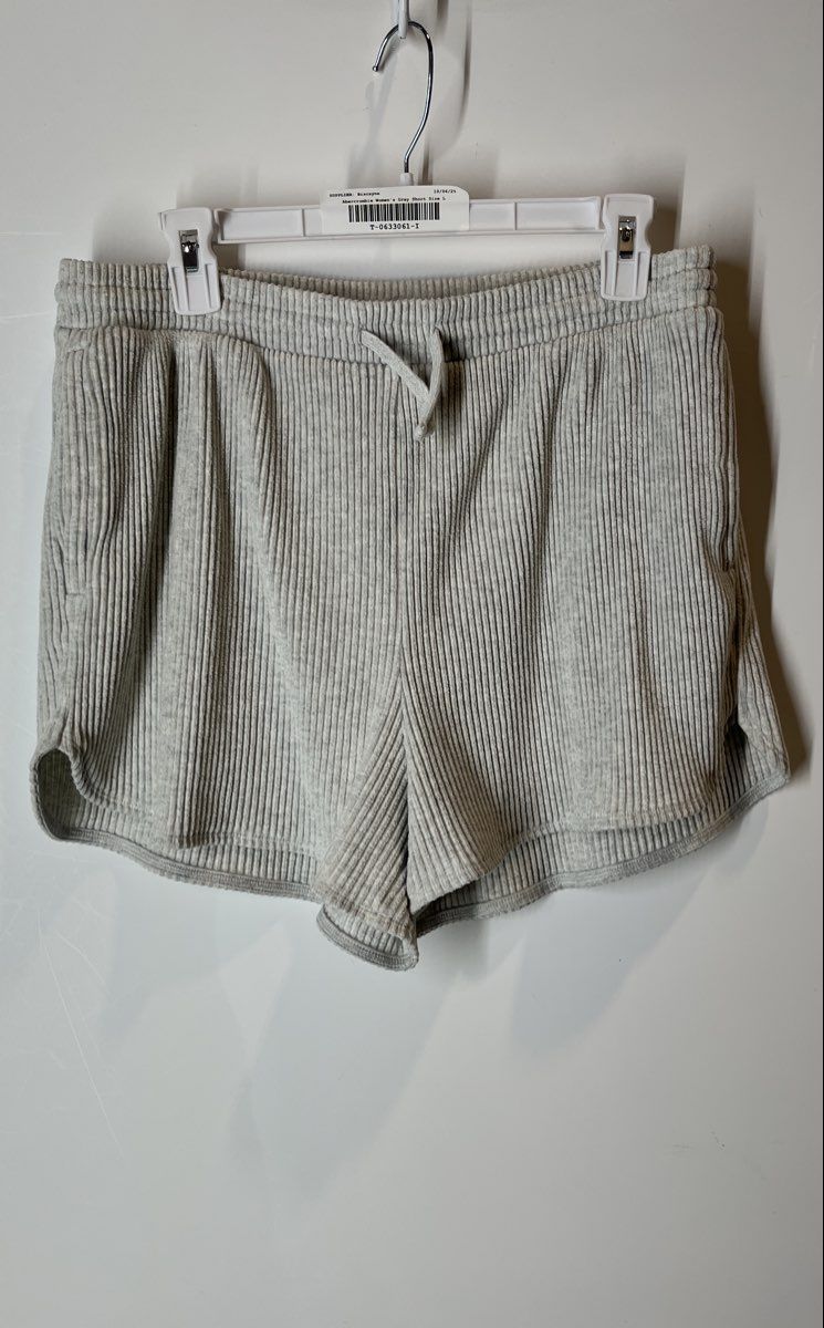 Abercrombie & Fitch Womens Gray Ribbed Drawstring Lounge Shorts Size Large
