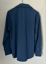 Load image into Gallery viewer, Lucky Brand Mens Blue 4 Way Stretch Slim Fit Collared Dress Shirt Size L 16/16.5
