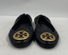 Load image into Gallery viewer, Authentic Tory Burch Womens Black Slip-On Ballet Flats Size 7.5M Damaged
