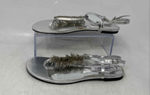 Load image into Gallery viewer, Jennifer Lopez Womens Flapper Silver-Tone Ankle Strap Thong Sandals Size 6M
