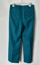 Load image into Gallery viewer, Banana Republic Womens Teal Flat Front Wide-Leg Trouser Pants Size 6 Petite
