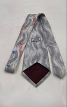 Load image into Gallery viewer, Versace Mens Gray Red Printed Silk Adjustable Designer Tie Rip &amp; Tear
