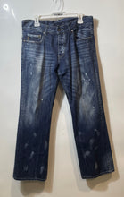 Load image into Gallery viewer, Armani Exchange Mens Blue Denim Cotton 5 Pocket Design Straight Jeans Pants 34
