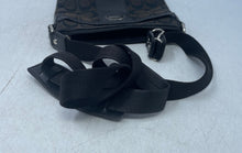 Load image into Gallery viewer, Coach Womens Black Monogram Adjustable Strap Top Zipper Crossbody Bag
