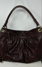 Load image into Gallery viewer, Gianni Bini Womens Brown Patent Leather Single Strap Pockets Lined Shoulder Bag
