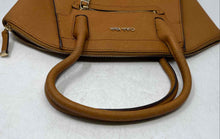 Load image into Gallery viewer, Calvin Klein Womens Brown Leather Double Handles Outer &amp; Inner Pockets Tote Bag
