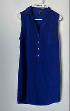 Load image into Gallery viewer, The Limited Womens Blue Sleeveless Collared 1/2 Button Ashton Shift Dress Size M
