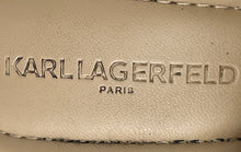Load image into Gallery viewer, Karl Lagerfeld Womens Camila Beige Leather Espadrille Wedge Slide Sandals Sz 9M
