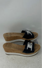 Load image into Gallery viewer, Michael Kors Womens Black Brown &amp; White Slip-On Platform Sandals Size 7M
