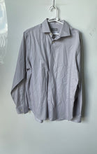 Load image into Gallery viewer, Michael Kors Mens Gray Long Sleeve Slim Fit Collared Dress Shirt Size 16.5
