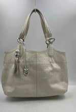 Load image into Gallery viewer, Authentic Brighton Womens White Double Handle Shoulder Handbag Stained/Damaged
